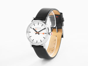 Mondaine SBB Evo2 Quartz Watch, White, 35 mm, Leather strap, MSE.35110.LB