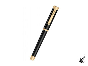 Montegrappa Zero Rollerball pen, Black Resin, Yellow gold trims, ISZETRBY