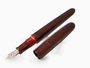 Nakaya Makie Fountain Pen, Aka-Tamenuri, Portable, Ebonite