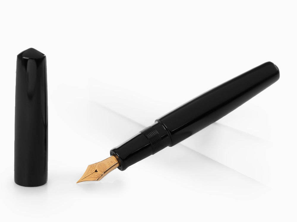 Nakaya Cigar Kuro-Roiro Fountain Pen Piccolo, Black, 14K Rose gold