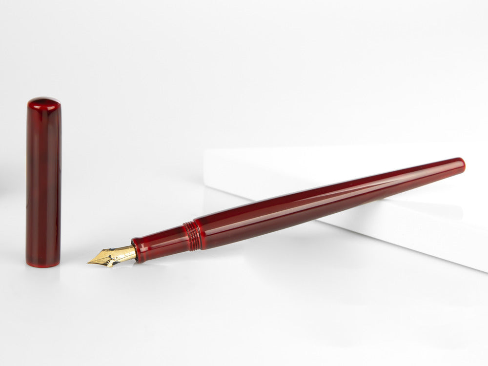 Nakaya Desk Fountain Pen, Aka-Tamenuri, Elastic finishing