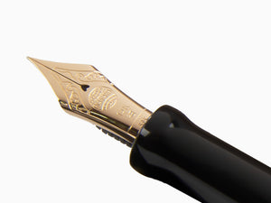 Nakaya Desk Fountain Pen, Black, Ebonite and Urushi lacquer, 14k Gold,