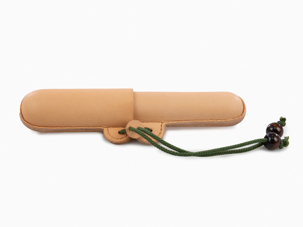 Nakaya Pen Case, Leather, Brown / Green, 1 Writing Instrument