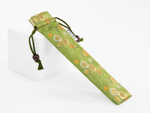 Nakaya Kyoto 'Nishijin-ori' textile Pen pouch for 1 pen Green