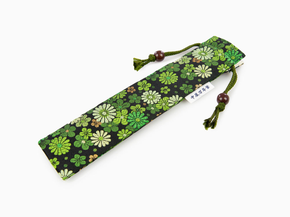 Nakaya Kyoto 'Nishijin-ori' textile Pen pouch for 1 pen Green