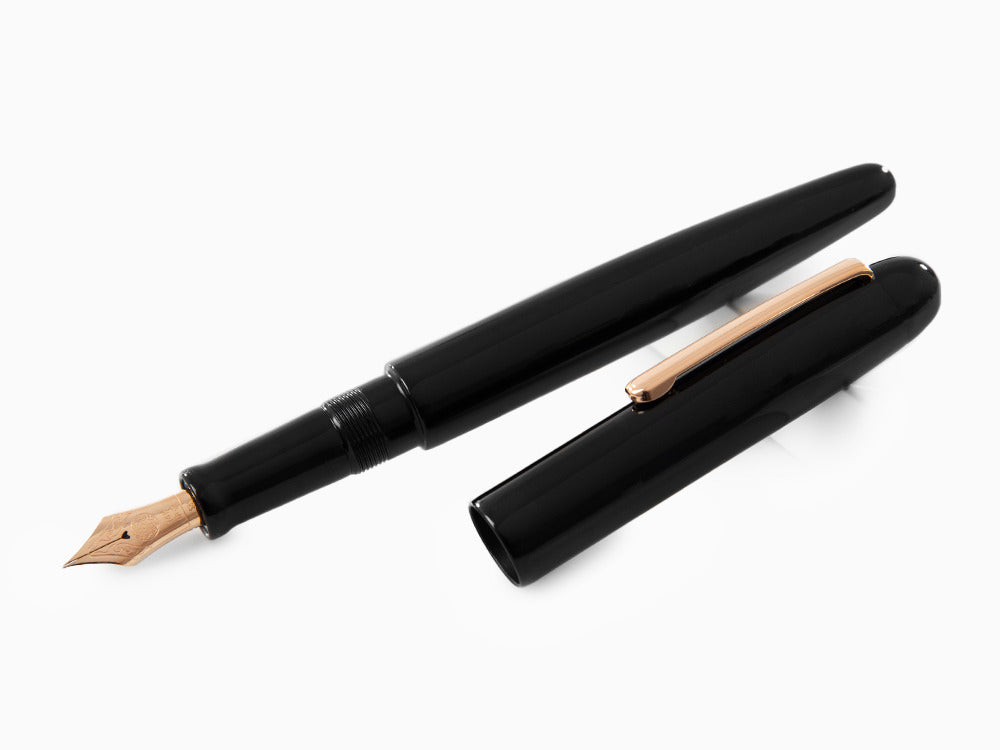 Nakaya Writer Fountain Pen Kuro-Roiro Black, Long, Rose Gold, Writer-B