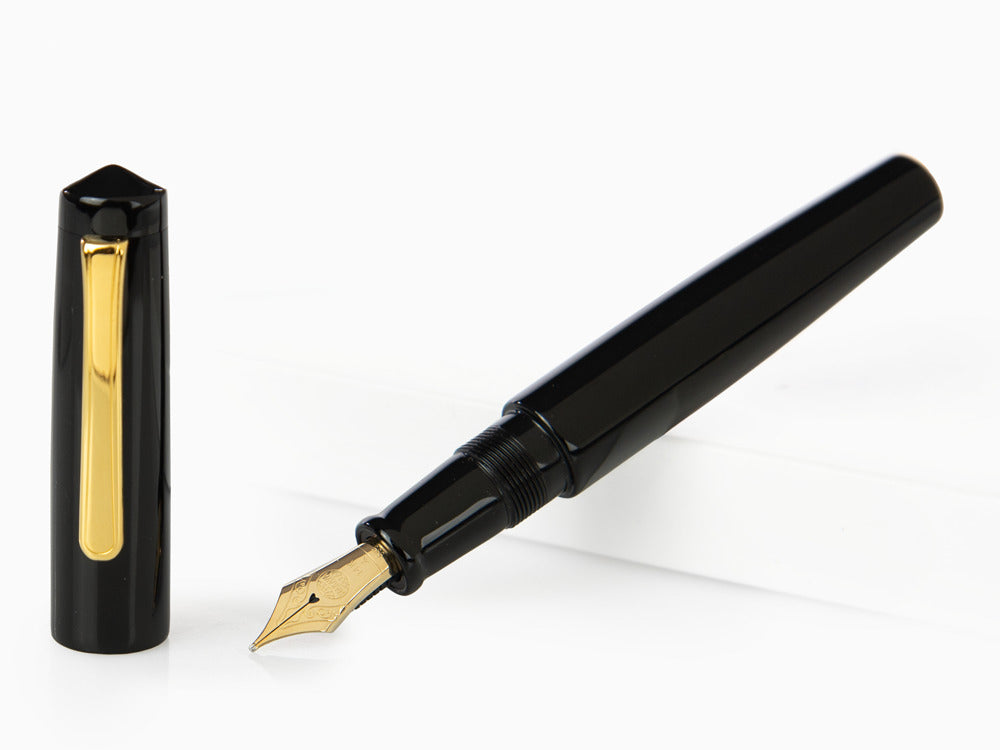 Nakaya Writer Kuro-Roiro Fountain Pen Black, Piccolo, Ebonite, Gold