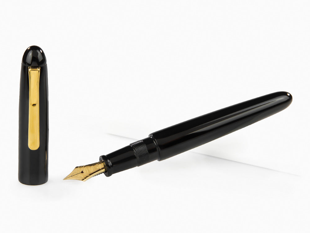 Nakaya Writer Portable Fountain Pen, Black, Ebonite and Urushi lacquer