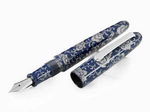 Nakaya Writer Portable Chingin Fountain Pen, Ebonite and Urushi lacquer
