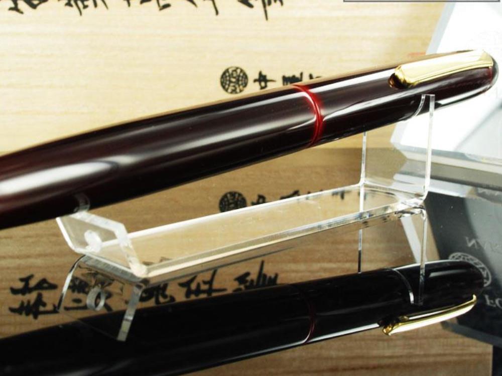 Nakaya Writer Long Fountain Pen, Aka Tamenuri, Urushi lacquer