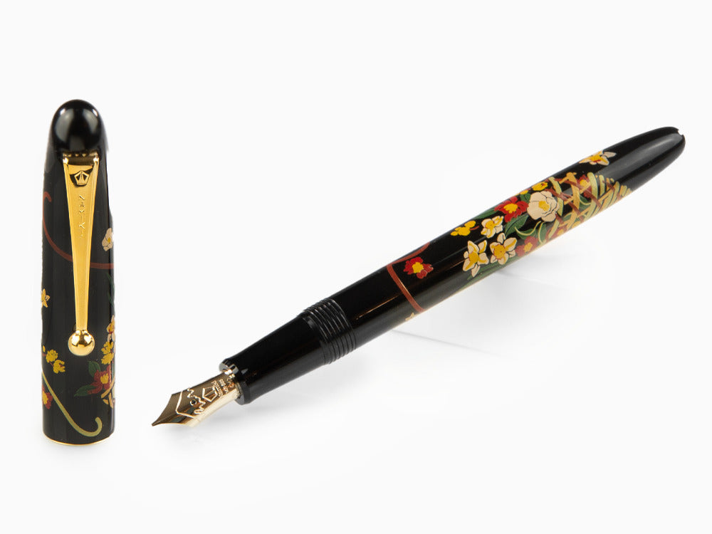 Namiki Nippon Art Flower Basket Fountain Pen, Gold trim, FN-5M-HA