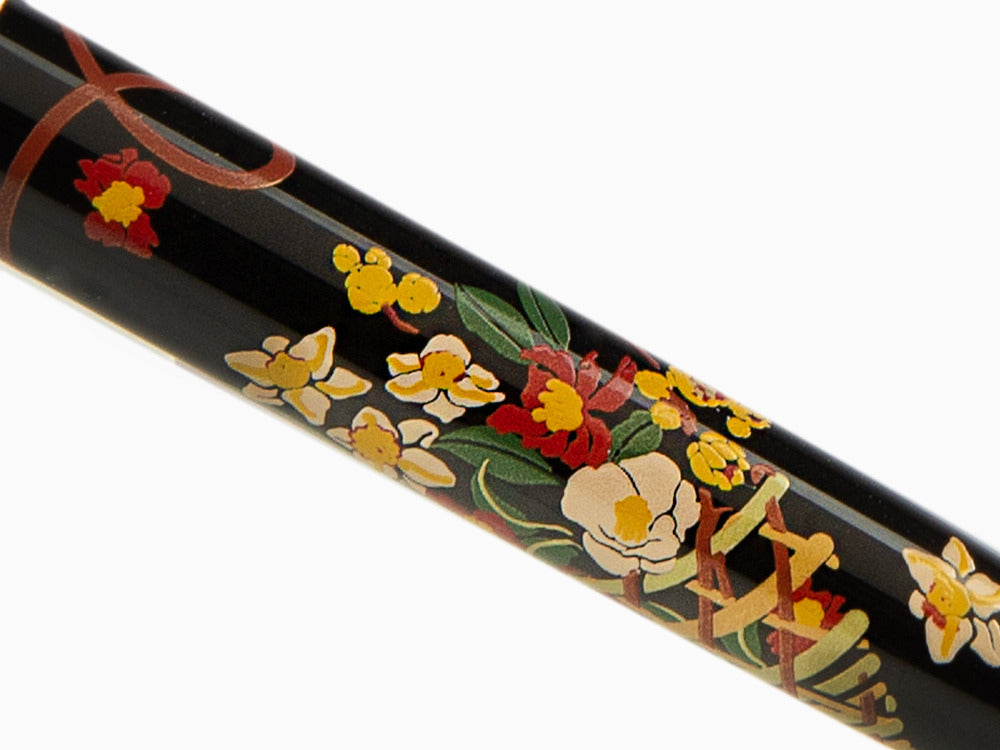 Namiki Nippon Art Flower Basket Fountain Pen, Gold trim, FN-5M-HA