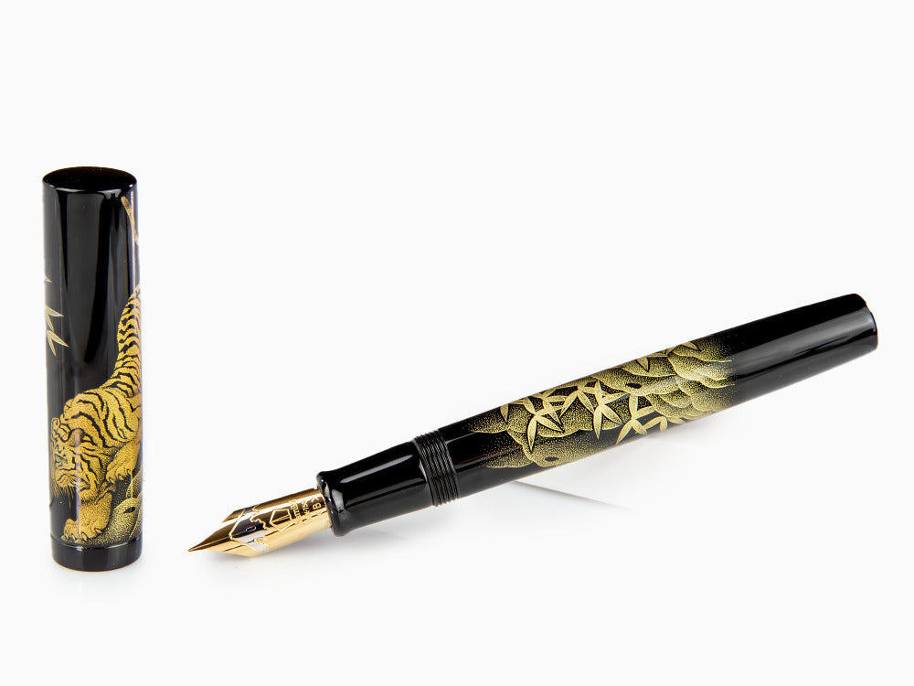 Namiki Chinkin Tiger Fountain Pen, Urushi lacquer, Gold trim