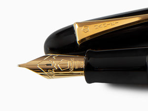 Namiki Yukari Urushi Black lacquer No.20 Fountain Pen, Gold, FNK-128S-B
