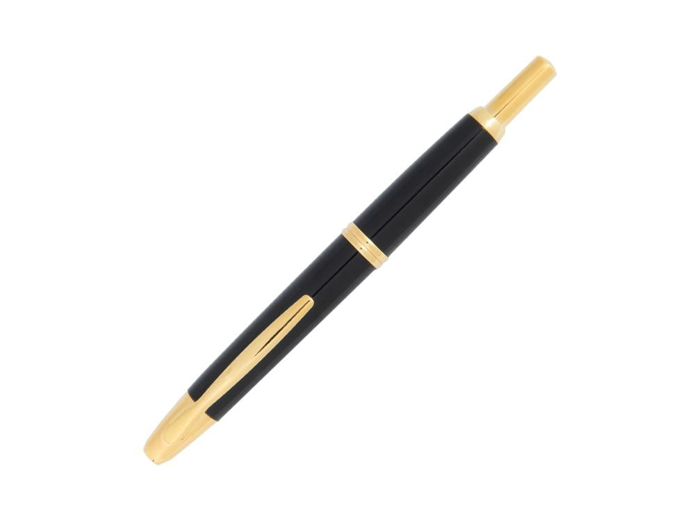 Pilot Capless Fountain Pen, Black, Gold, FK-1500-AU-BLACK