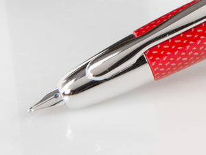 Pilot Capless Fountain Pen, Carbon fibre, Rhodium trim, Red