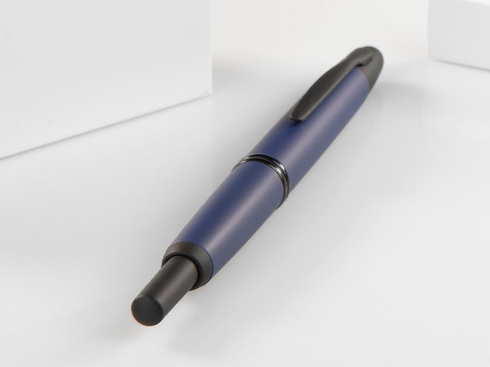 Pilot Capless - Matte Blue with 18 Karat Gold Rhodium Plated Black Trim Fountain Pen - Image 3