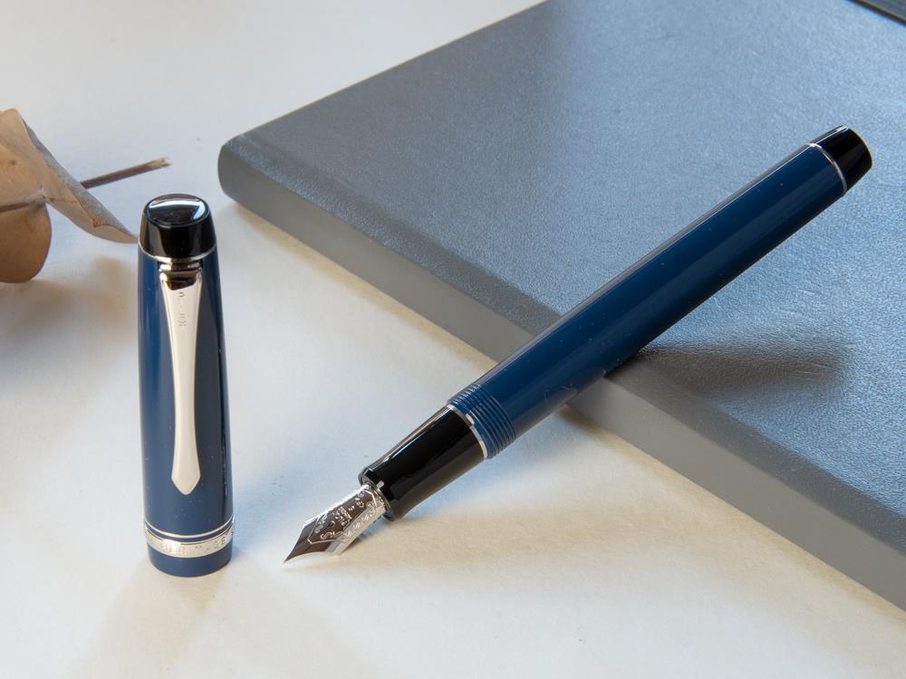 Pilot Custom Heritage 91 Fountain Pen, Resin, Chrome Trim, Blue, NH91A