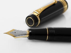 Pilot Custom Urushi Fountain Pen, Ebonite, Gold trim, Black, NPUN