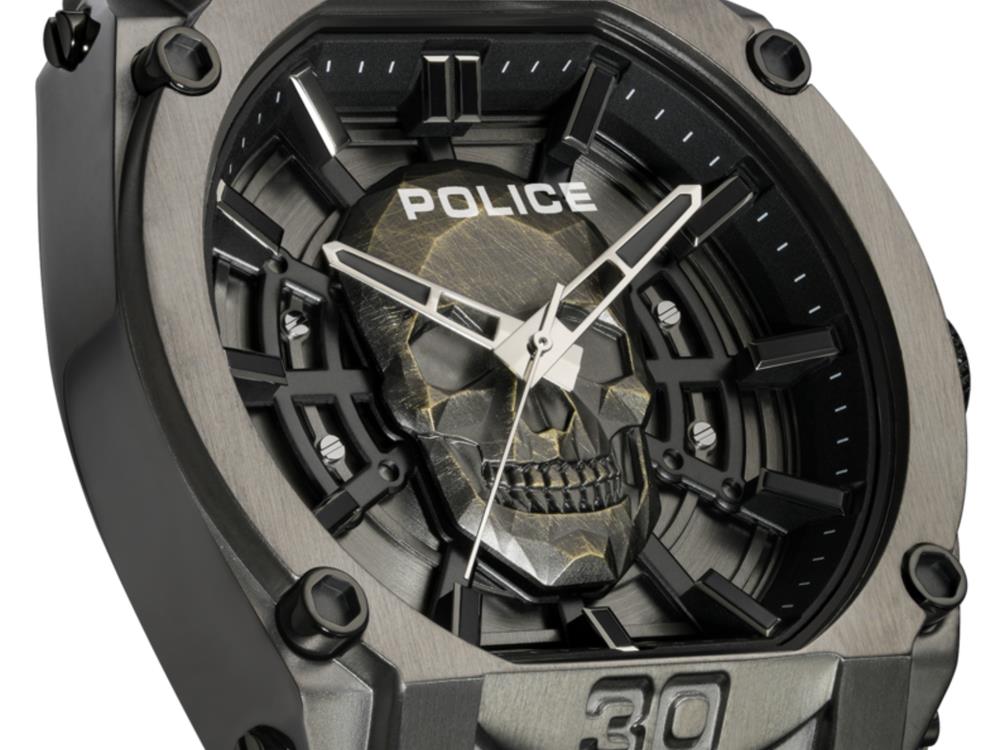 Police Norwood-Skull Quartz Watch, 45 mm, Black, PEWGM0001201