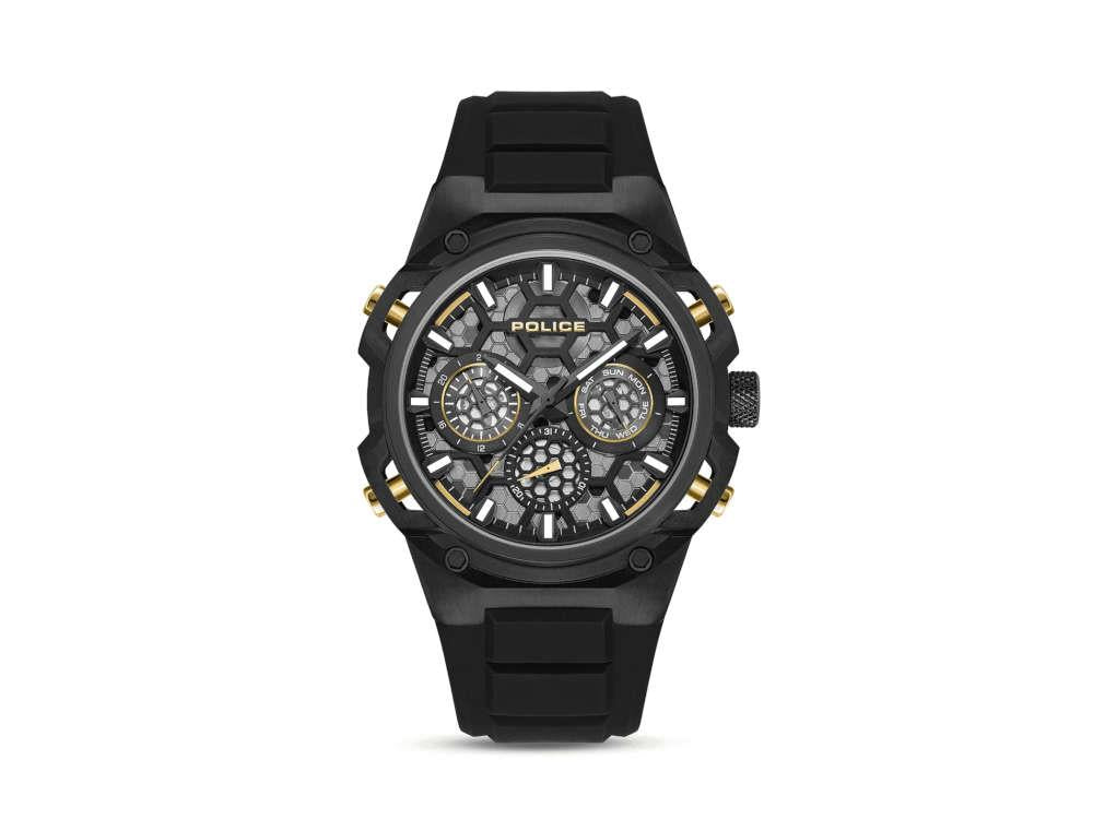Police Challenger Quartz Watch, PVD, 46 mm, Black, PEWGQ0071901