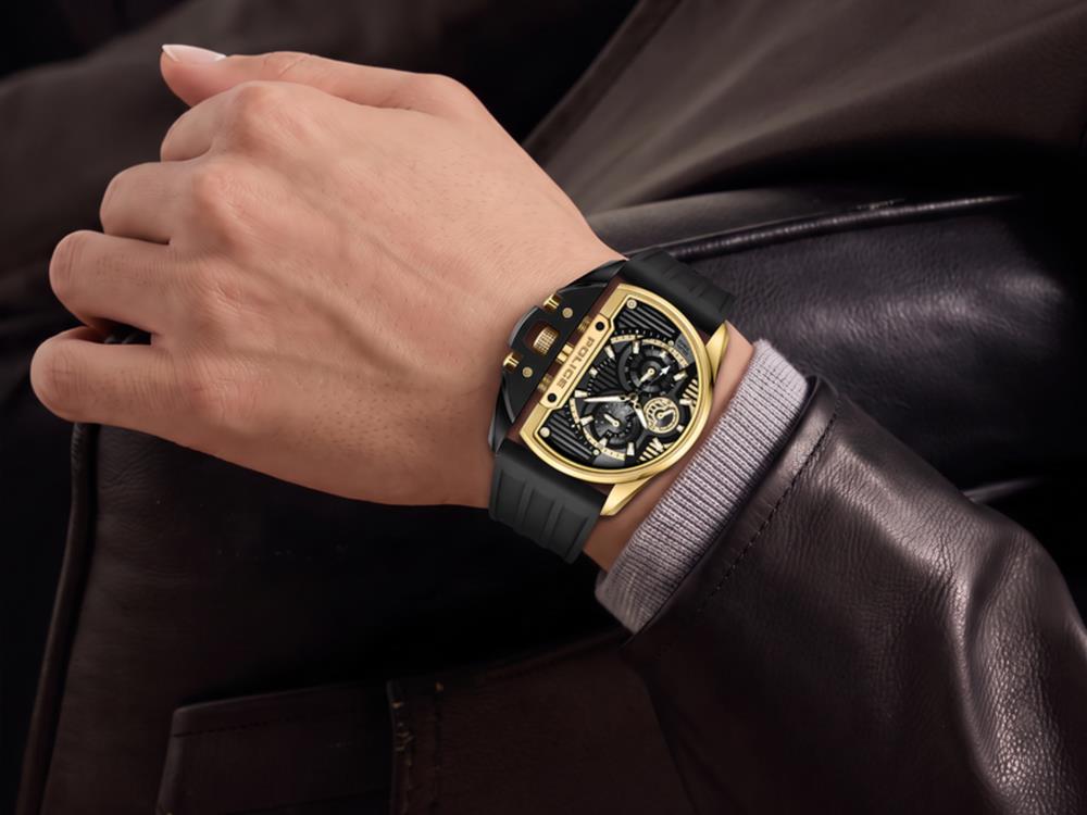 Police Daintree Quartz Watch, 48 mm, golden, PEWGQ2203606