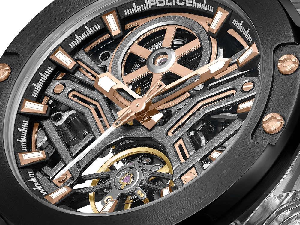 Police Cyclone Automatic Watch, PVD, 43 mm, Black, PEWGR0082202