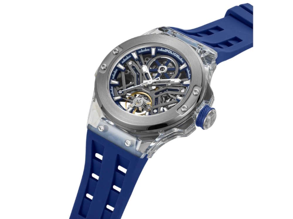 Police Cyclone Automatic Watch, 43 mm, Blue, PEWGR0082204