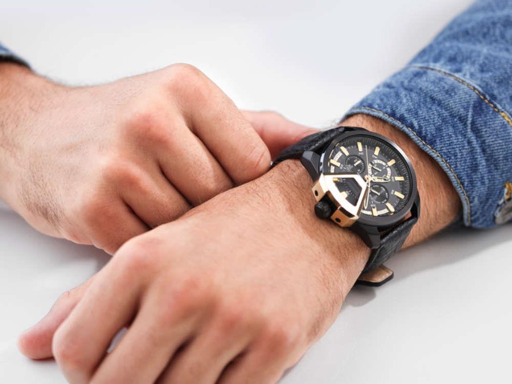 Police Underlined Quartz Watch, PVD, 46 mm, Black, PEWJF0005704