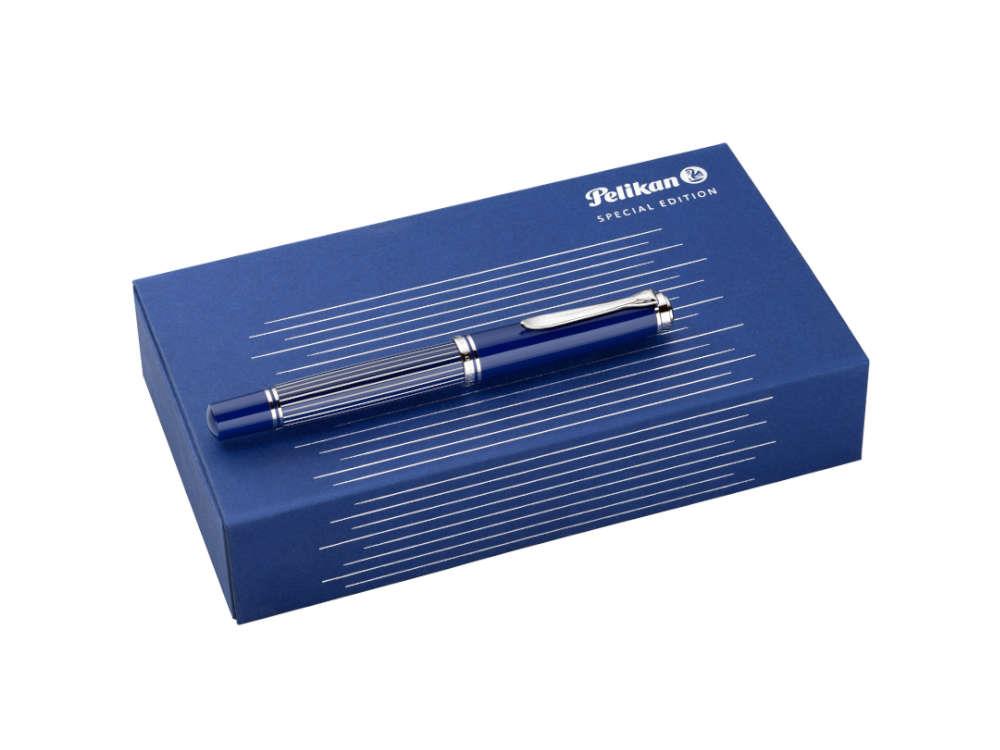 Pelikan M815 Metal Striped Blue Fountain Pen, Special Edition, 300014560