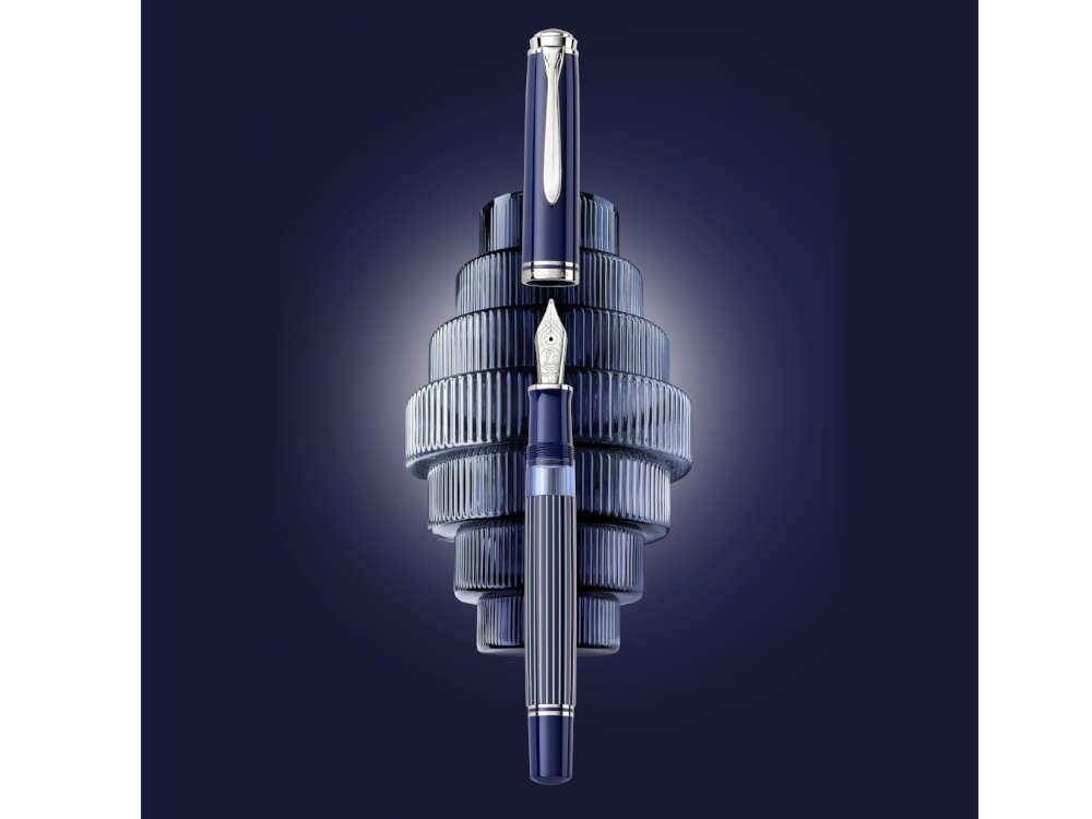 Pelikan M815 Metal Striped Blue Fountain Pen, Special Edition, 300014560
