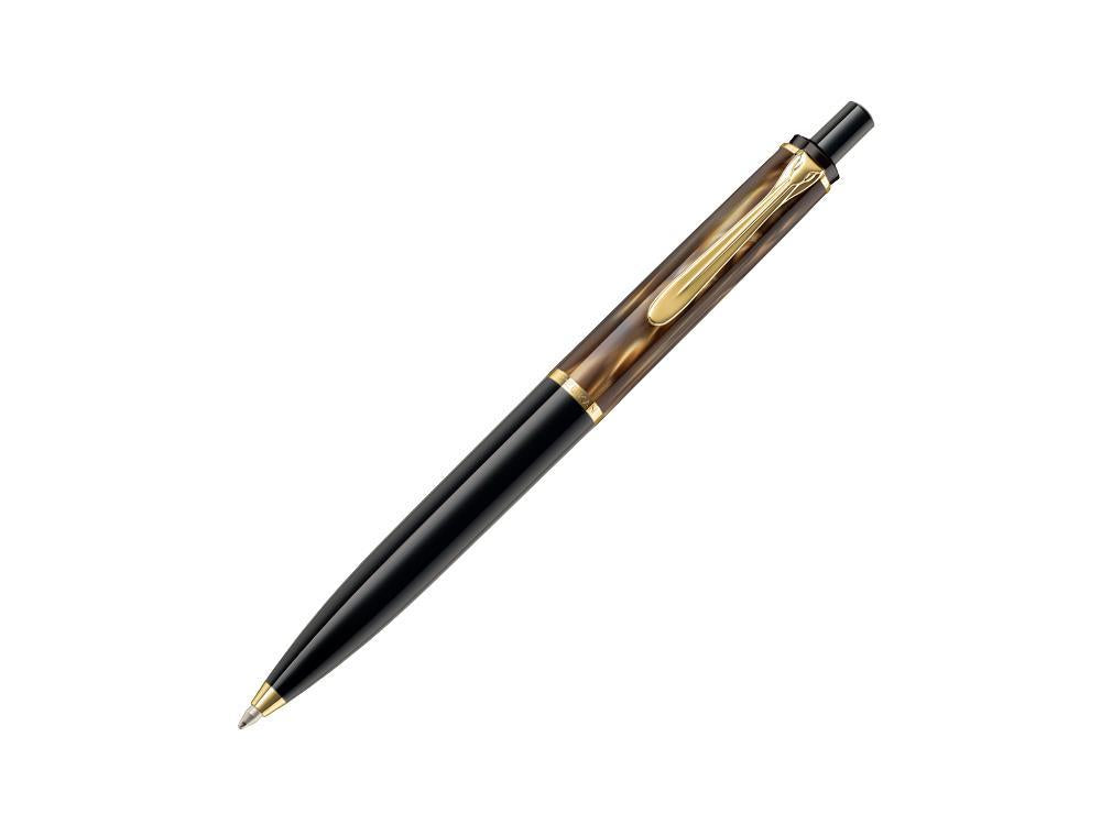 Pelikan K200 Brown Marbled Ballpoint pen, Brown, Resin, Gold trim, 808972
