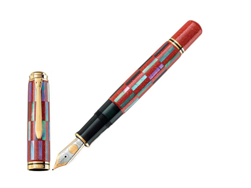 Pelikan Souverän M1000 Raden Red Infinity Fountain Pen, Limit Ed, 818995