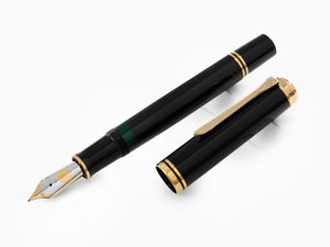 Pelikan M1000 Fountain Pen, Black Resin, Gold trim, 987396