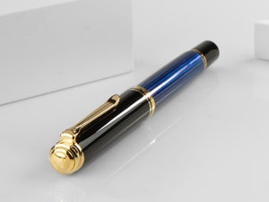Pelikan M800 Fountain Pen, Blue Resin, Gold trim, 995951