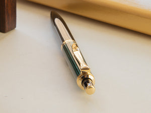 Pelikan K400 Ballpoint pen, Black and green, Gold trim, 996835