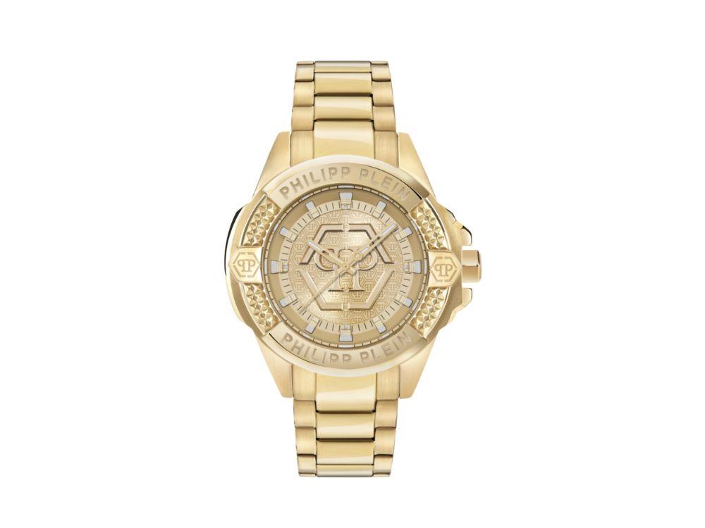 Philipp Plein Majesty Quartz Watch, golden, 45 mm, Mineral crystal, PWBHA0726