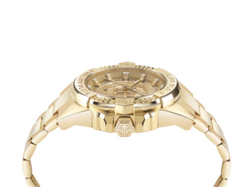 Philipp Plein Majesty Quartz Watch, golden, 45 mm, Mineral crystal, PWBHA0726