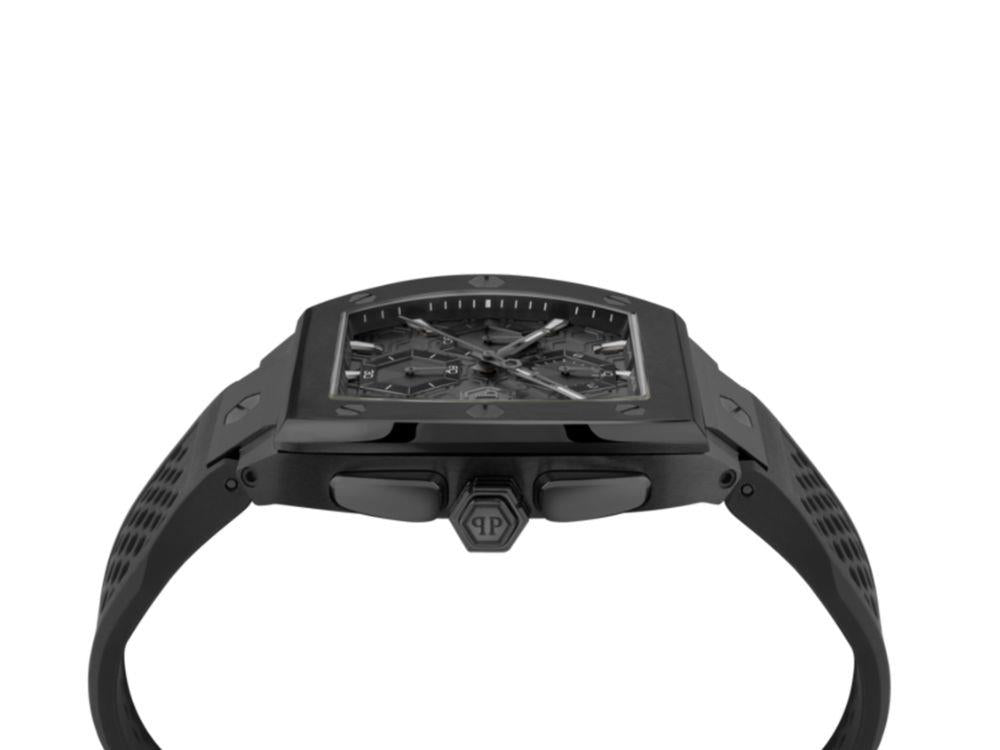 Philipp Plein The Hexagon Chrono Phantom Quartz Watch, Black, PWHHA0326