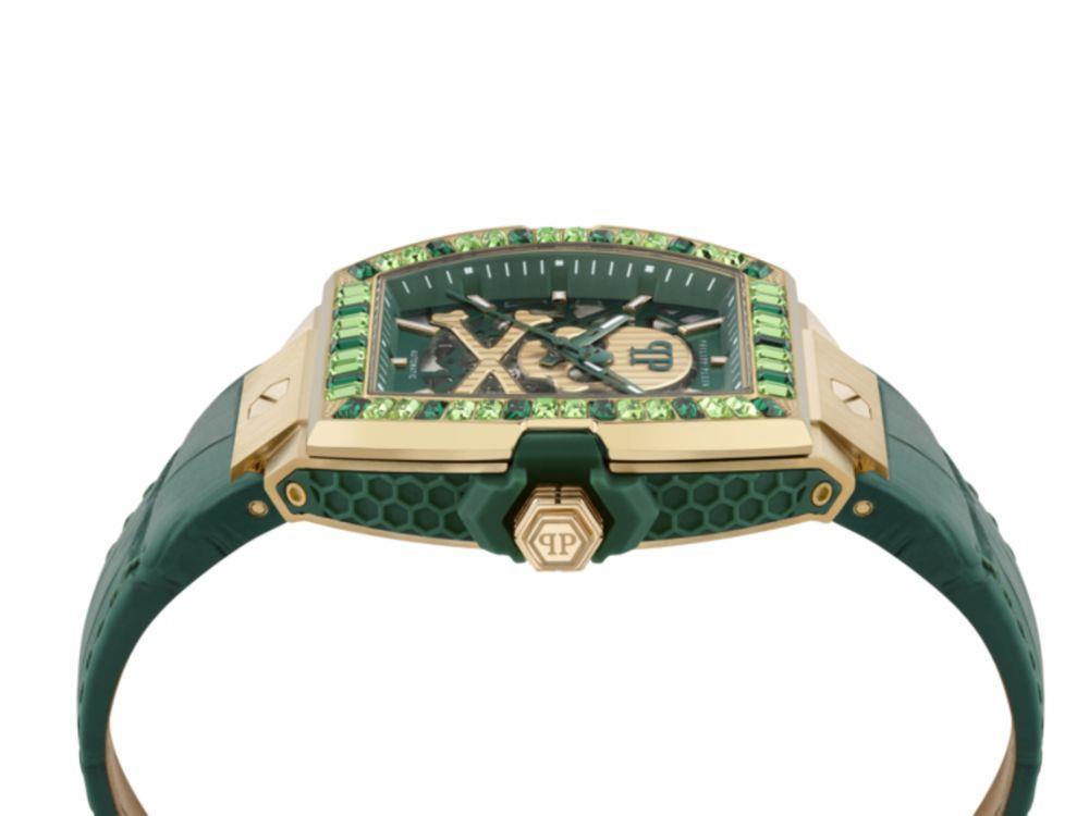 Philipp Plein The Skeleton Baguetes  Automatic Watch, Green, 44 mm, PWJHA0226