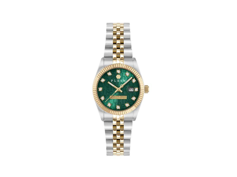 Philipp Plein Date Superlative Quartz Watch, Green, 28 mm, PWNFA0325