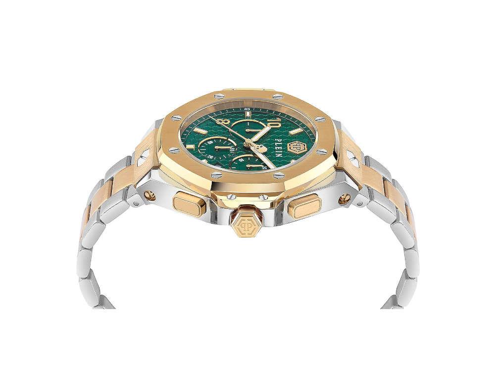 Philipp Plein Chrono Royal Quartz Watch, PVD Gold, Green, 46 mm, PWPRA0324
