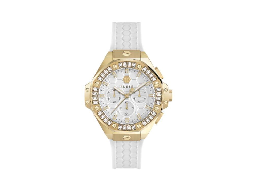 Philipp Plein Plein Chrono Royal Quartz Watch, PVD Gold, White, 42 mm, PWPSA0624