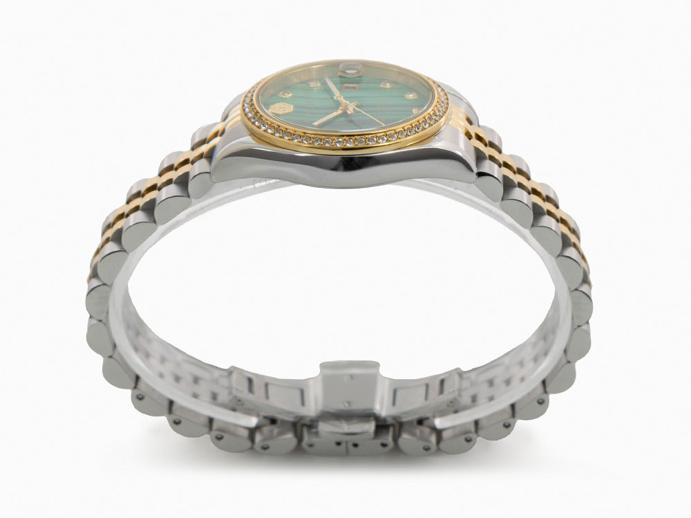Philipp Plein Date Superlative Quartz Watch, PVD Gold, Green, 34 mm, PWYAA0523