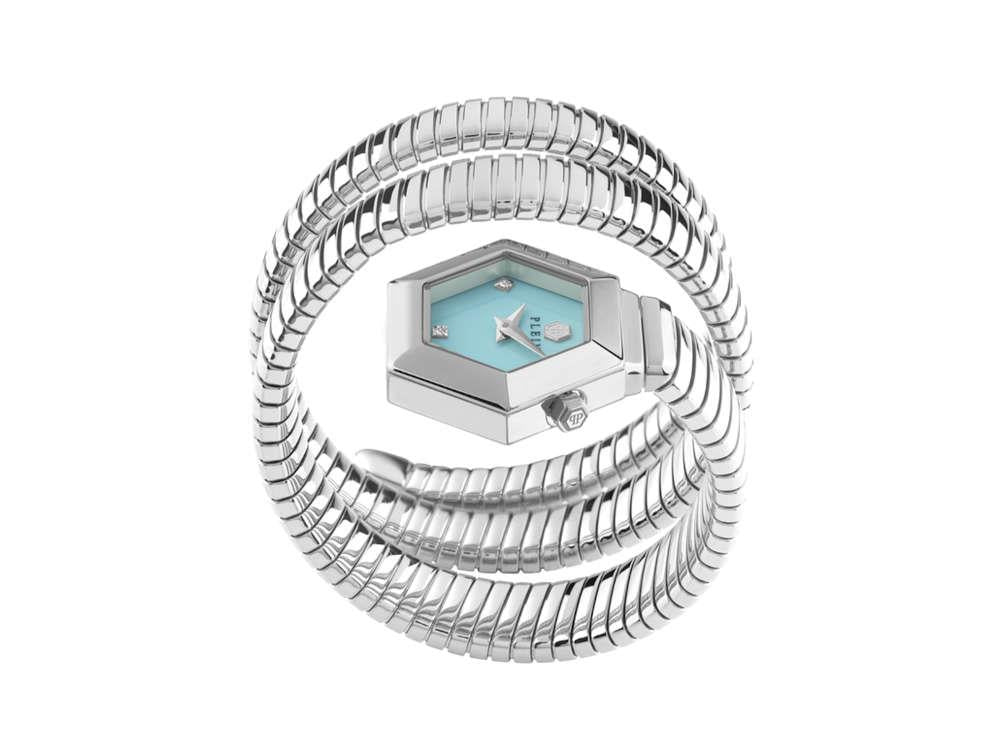 Philipp Plein Snake Hexagon Quartz Watch, Blue, 28 mm, PWZAA0625