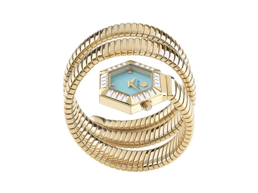 Philipp Plein Snake Hexagon Quartz Watch, Blue, 28 mm, PWZAA0825