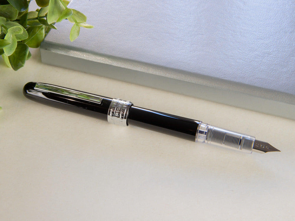 Platinum Plaisir Fountain Pen, Anodized aluminium, Black, PGB-1000-1