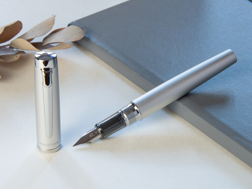 Platinum Procyon Satin Silver Fountain Pen, Aluminium, PNS-8000-79