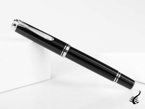 Pelikan 405 Fountain Pen, Black Resin, Silver trim, 924423