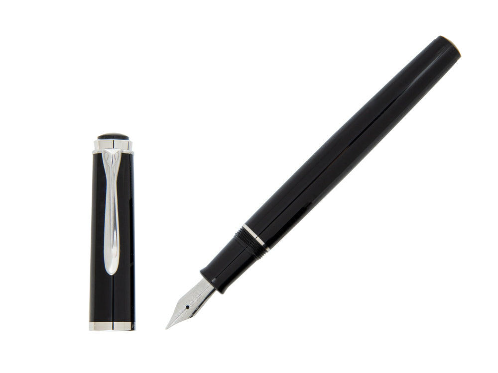 Pelikan Classic P205 Fountain Pen, Black, Chrome trim, 930859